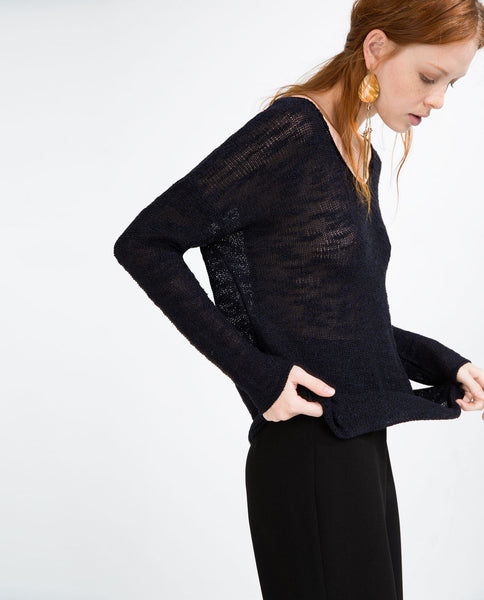 ASYMMETRIC HEM SWEATER 222