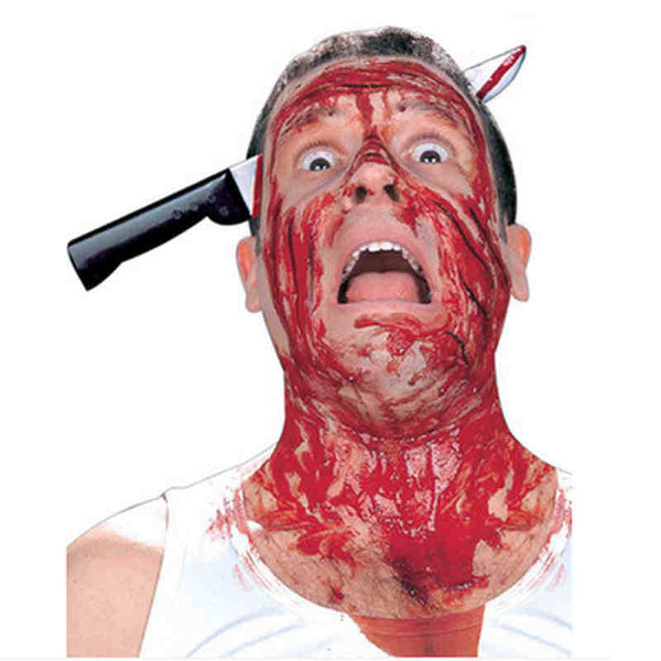 Halloween props show funny funny horror whole man props wearing axe saw nails wearing head knife