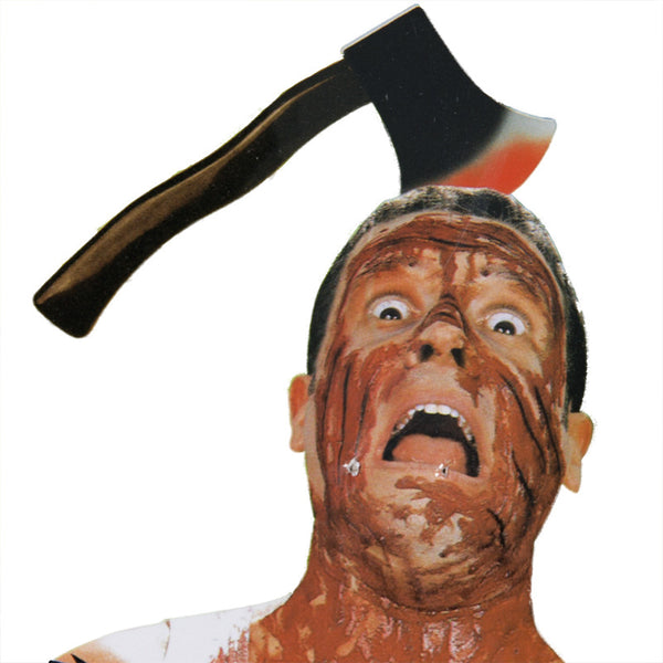 Halloween props show funny funny horror whole man props wearing axe saw nails wearing head knife